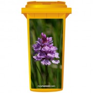 Purple & White Flower Wheelie Bin Sticker Panel